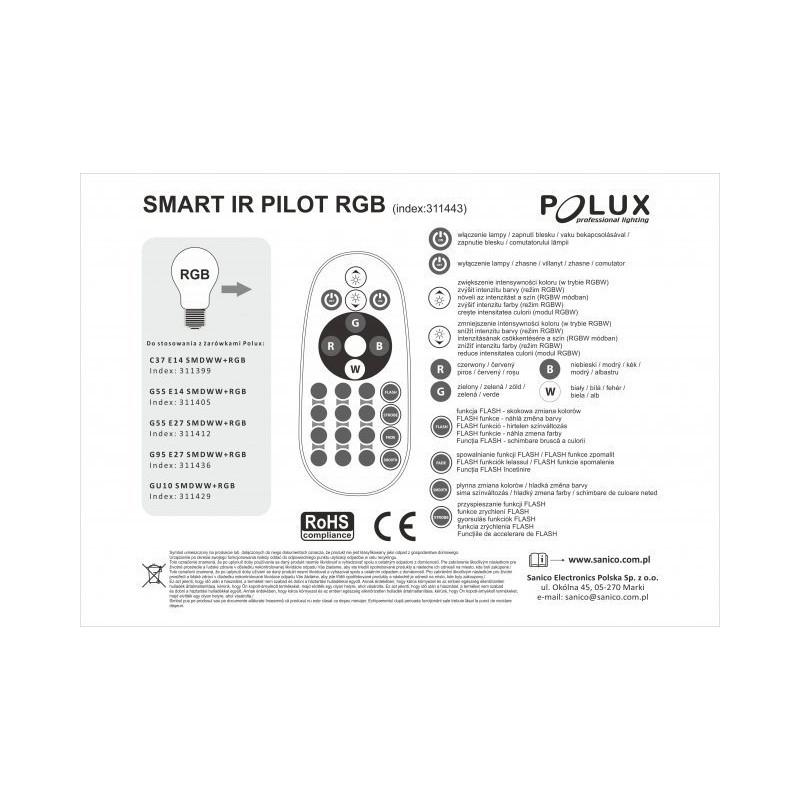 Smart pilot do żarówek LED marki POLUX