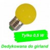 Żarówka LED E27 0,5W 230V G45 mrozoodporna - ŻÓŁTA