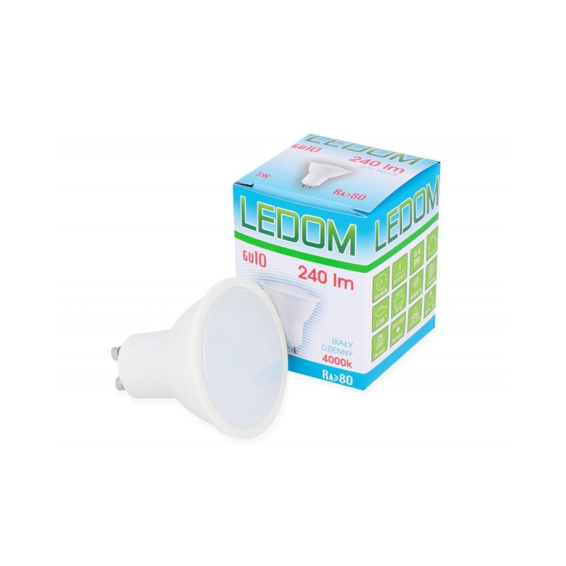 Żarówka LED GU10 220-240V 3W 240lm 4000K biała dzienna