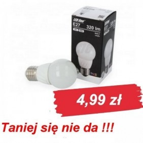 Żarówka LED E27 230V 4W GLOBE 380lm LedLine - biała ciepła