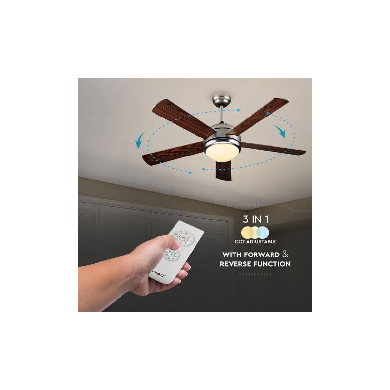 Wentylator Sufitowy V-TAC 15W LED CCT 132cm Pilot 1500lm VT-6052-5