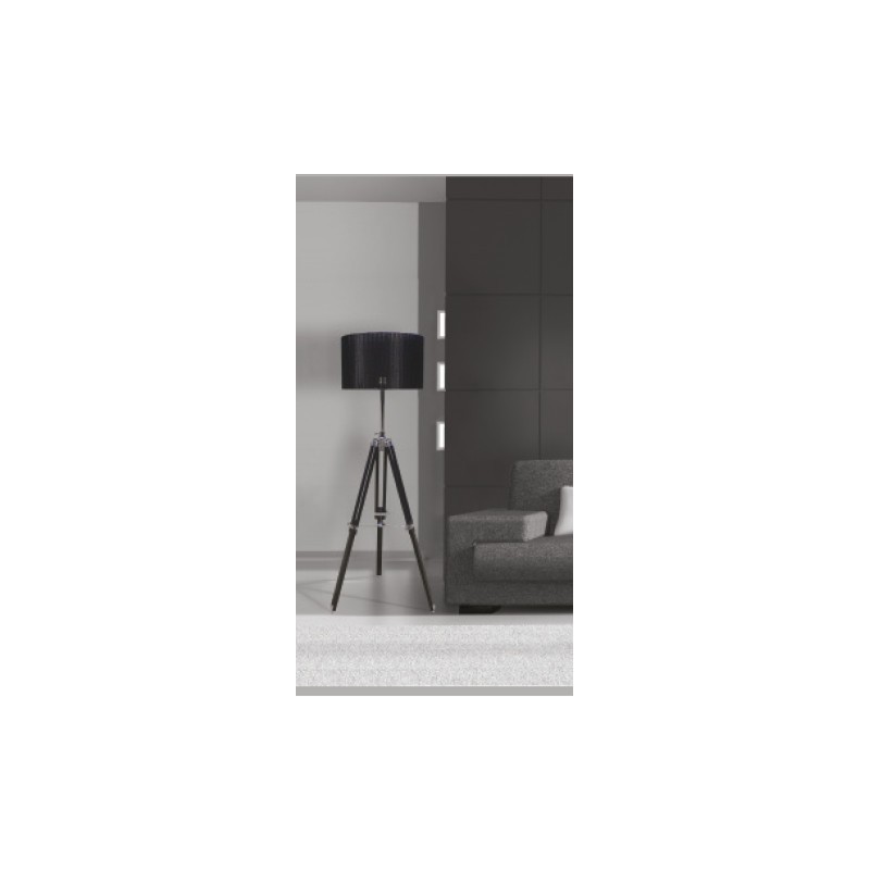 Czarna lampa stojąca do salonu CINEMA 1xE27