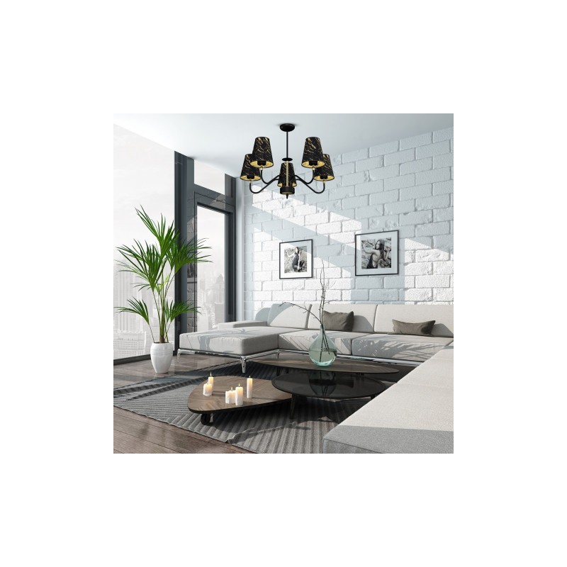 Lampa wisząca HERMES Black/Gold 5xE27