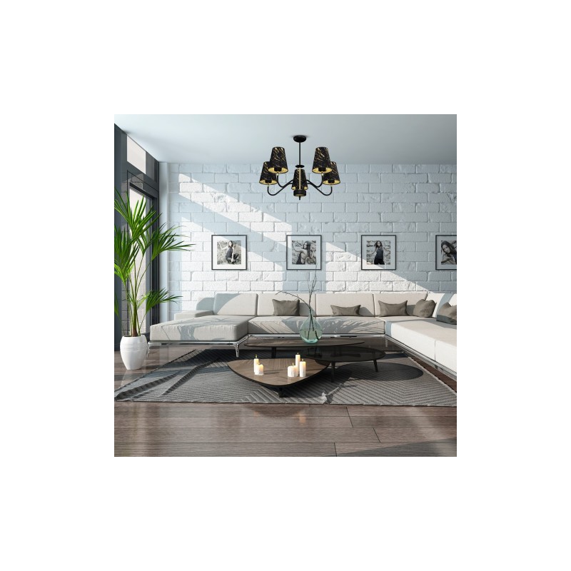 Lampa wisząca HERMES Black/Gold 5xE27