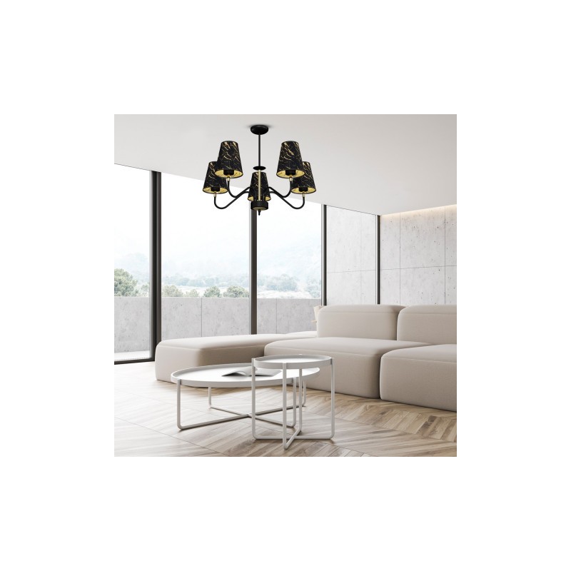 Lampa wisząca HERMES Black/Gold 5xE27