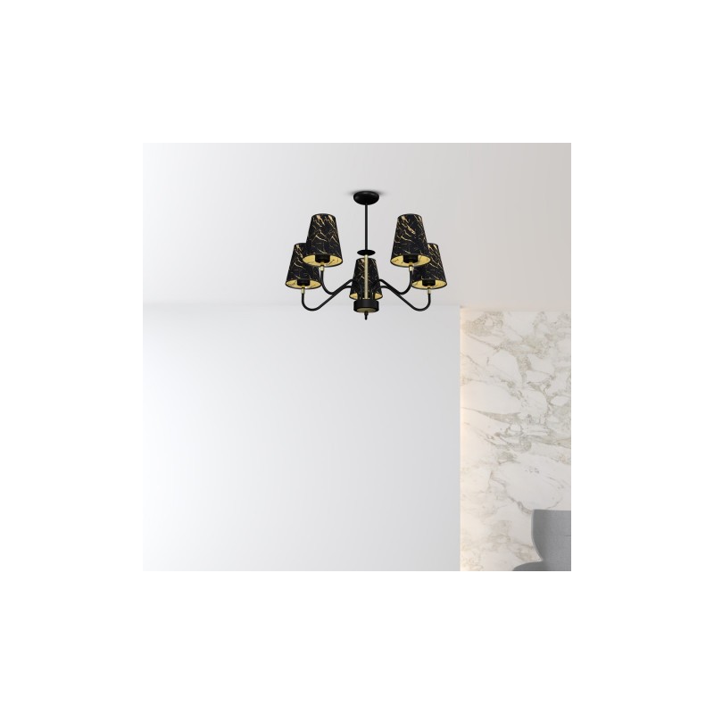 Lampa wisząca HERMES Black/Gold 5xE27