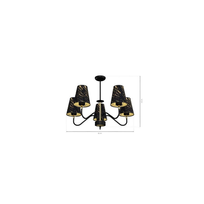 Lampa wisząca HERMES Black/Gold 5xE27