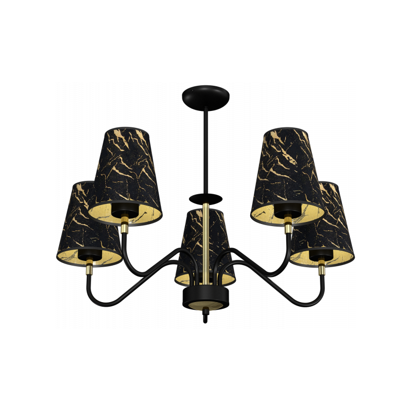 Lampa wisząca HERMES Black/Gold 5xE27