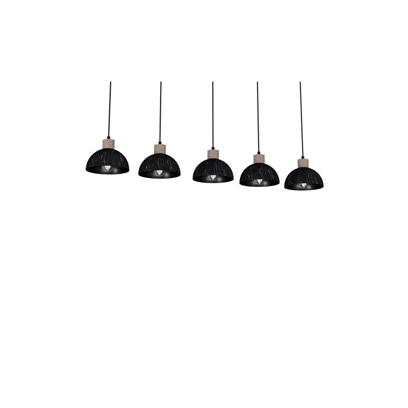 Lampa wisząca ERIK Sawn black/Patinated wood 5XE27