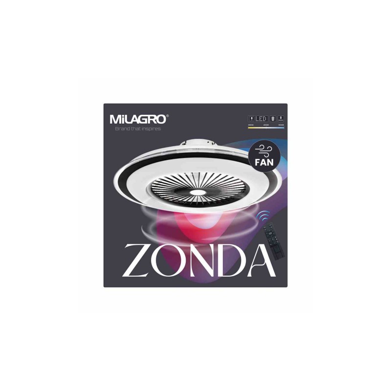 Plafoniera LED ZONDA BLACK 48W z wentylatorem