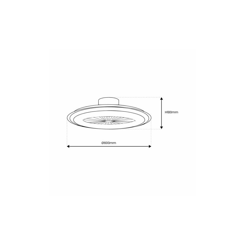 Plafoniera LED ZONDA BLACK 48W z wentylatorem