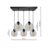 Lampa wisząca SOFIA CLEAR 5xE27