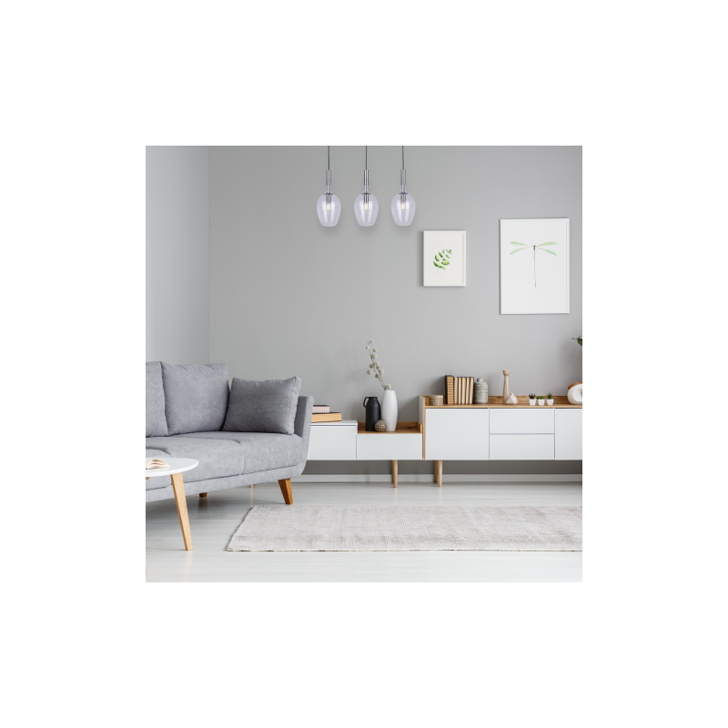 Wisząca szklana lampa TANGO 3xE14