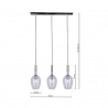 Wisząca szklana lampa TANGO 3xE14