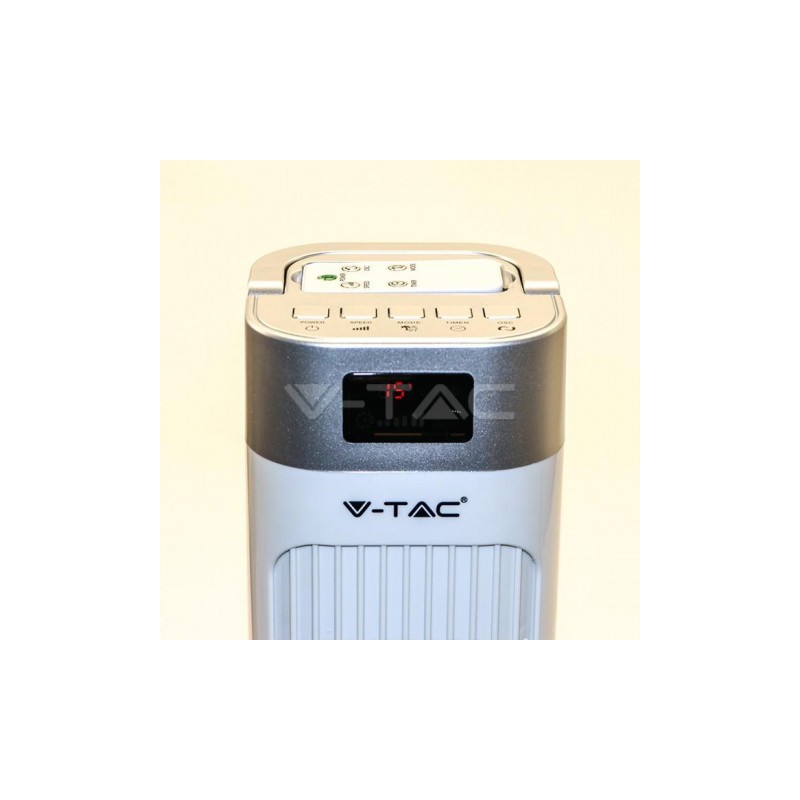 Wentylator wieżowy V-TAC z wyświetlaczem temperatury i pilotem 55W 95cm Biały VT-5536
