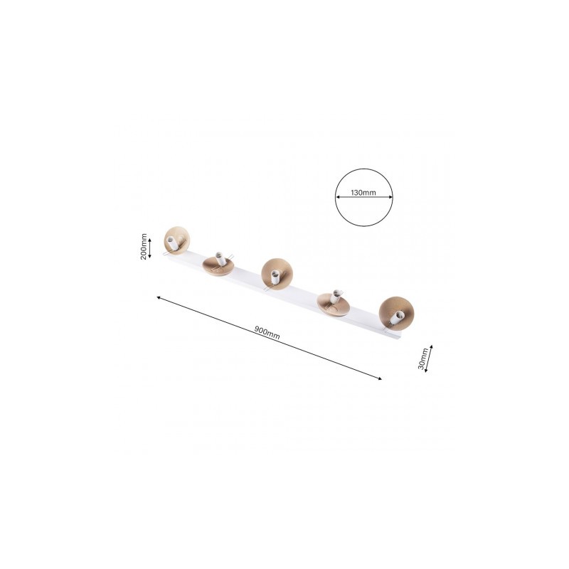 Lampa sufitowa SFERA WOOD 5xE14
