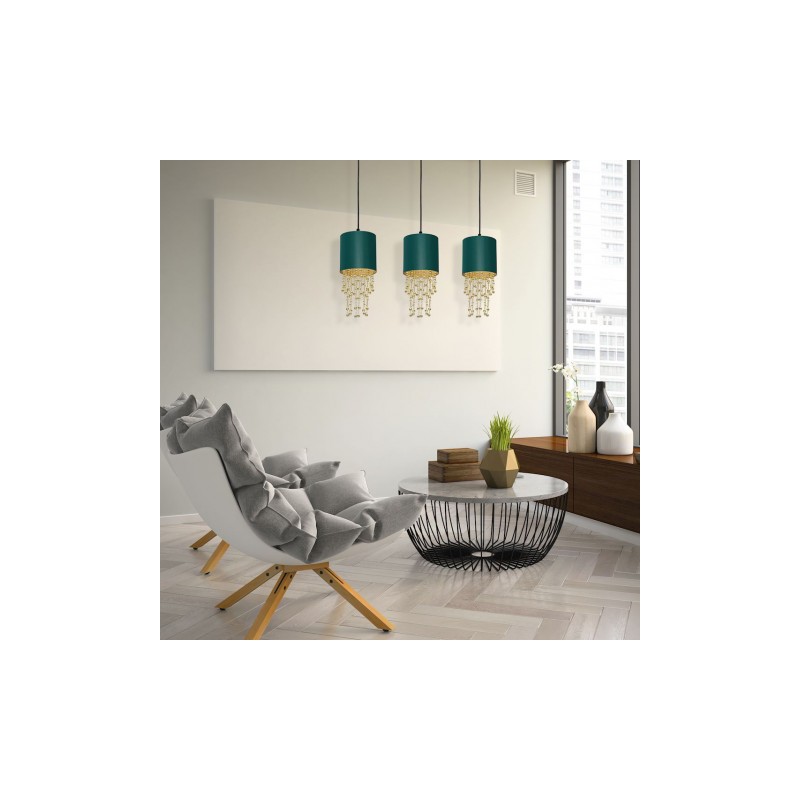 Lampa wisząca ALMERIA GREEN/GOLD 3xE27