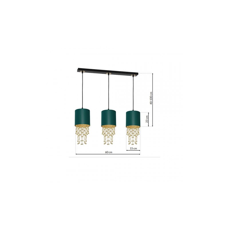 Lampa wisząca ALMERIA GREEN/GOLD 3xE27