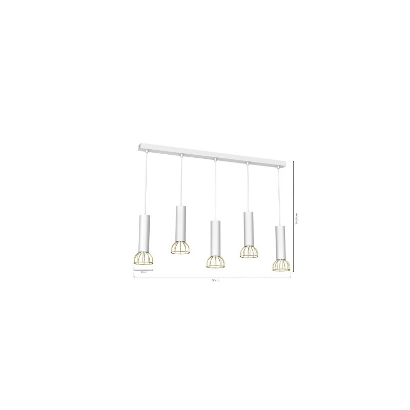 Lampa wisząca DANTE White/Gold 5xGU10