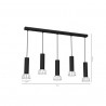 Lampa Wisząca DANTE BLACK/SILVER 5xGU10