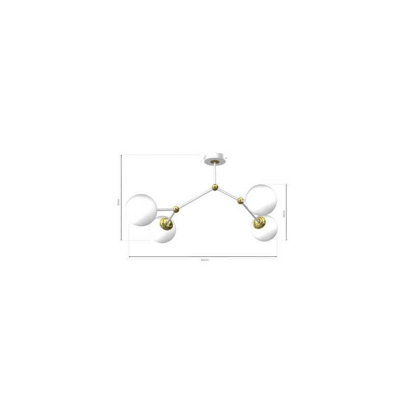 Lampa sufitowa JOY WHITE / GOLD 4xE14