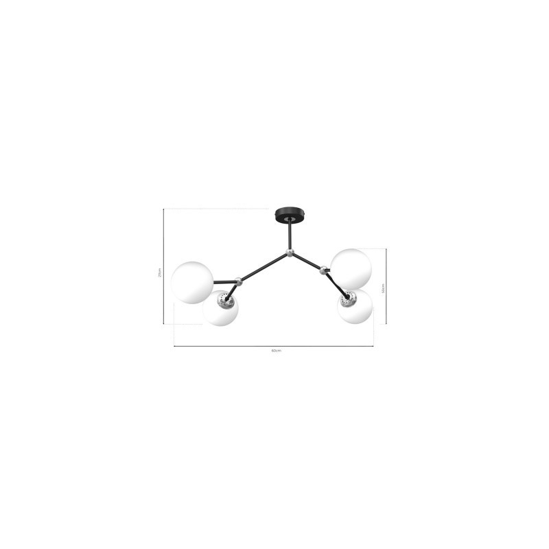 Lampa sufitowa JOY BLACK 4xE14