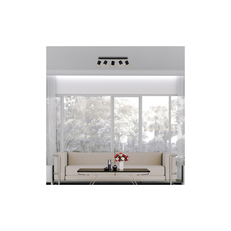 Lampa sufitowa DANTE Black/Gold 5xGU10