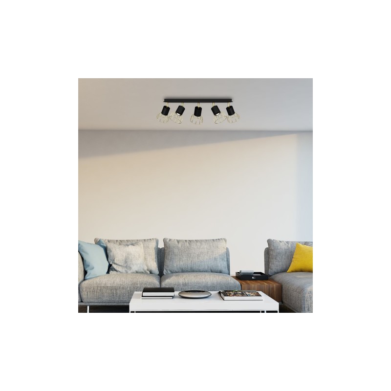 Lampa sufitowa DANTE Black/Gold 5xGU10