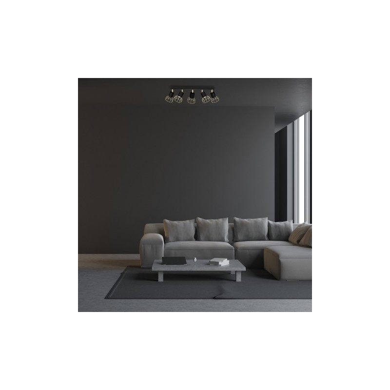 Lampa sufitowa DANTE Black/Gold 5xGU10