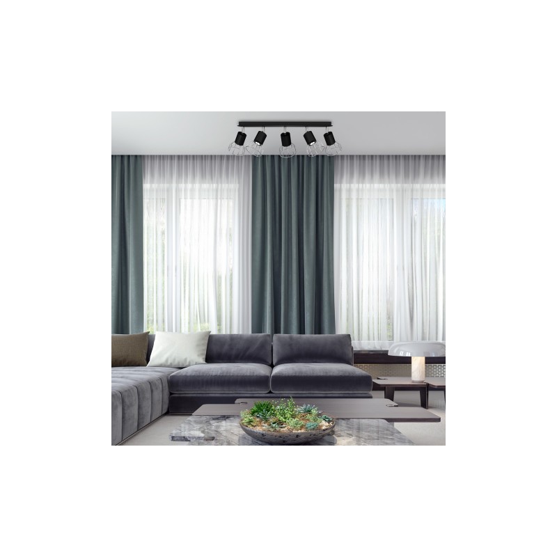 Lampa Sufitowa DANTE BLACK/SILVER 5xGU10