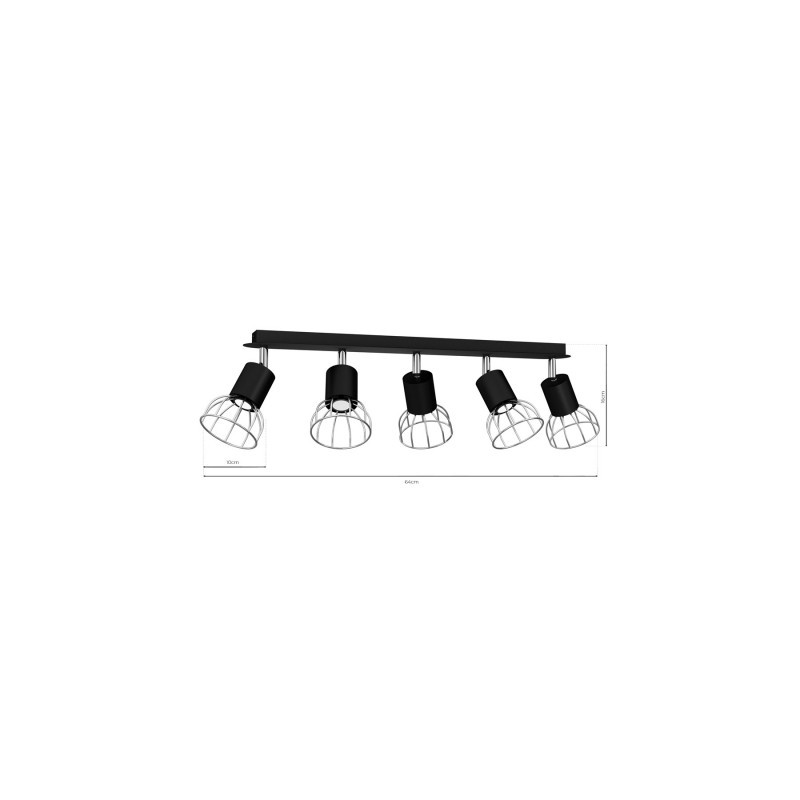 Lampa Sufitowa DANTE BLACK/SILVER 5xGU10