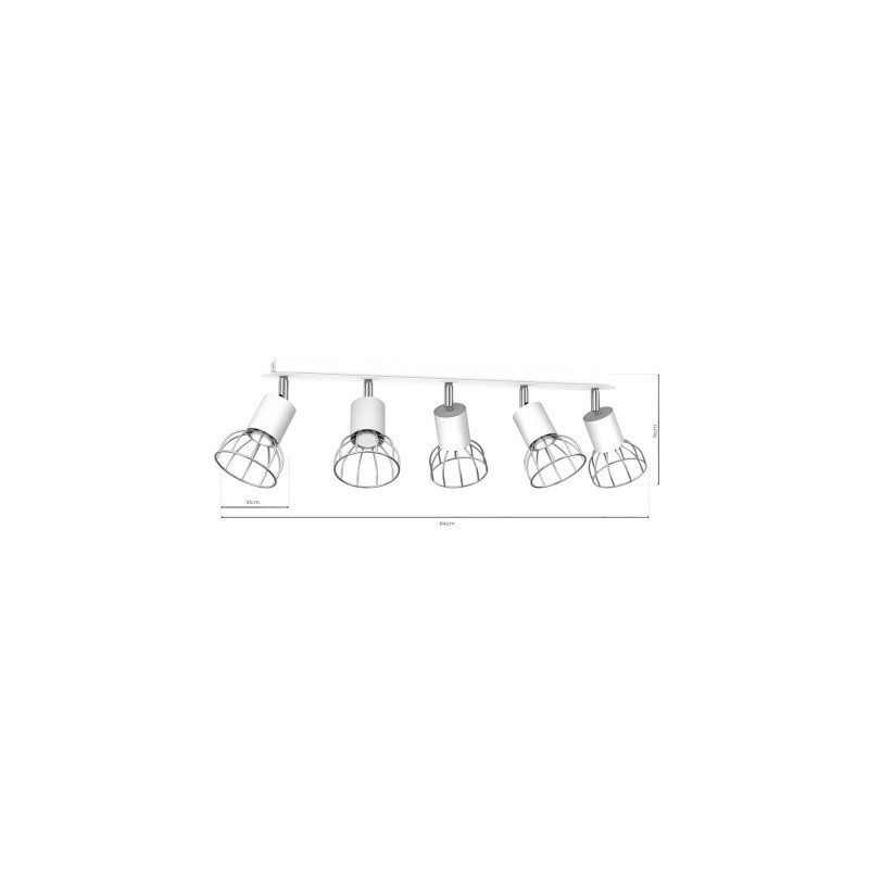 Lampa Sufitowa Dante Silver 5xGU10