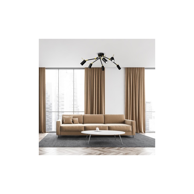 Lampa sufitowa IRIS Black/Gold 6x mini GU10
