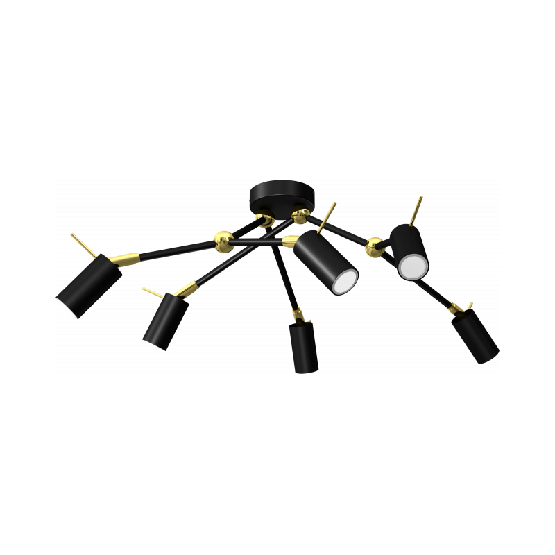 Lampa sufitowa IRIS Black/Gold 6x mini GU10