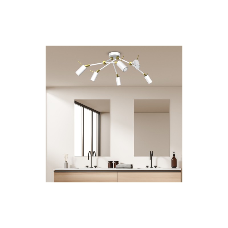 Lampa sufitowa IRIS White/Gold 6x mini GU10