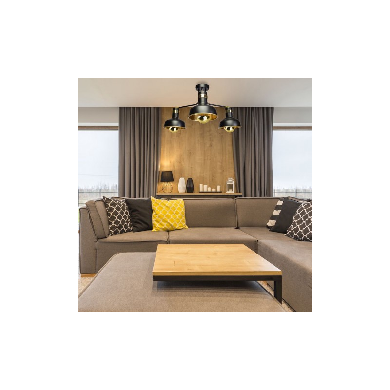 Lampa sufitowa MARGO 3xE27 BLACK/GOLD 3xE27