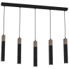 Lampa wisząca SOLO SAWN BLACK / PATINATED WOOD 5x mini GU10