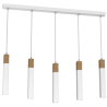 Lampa wisząca SOLO SAWN WHITE / PATINATED WOOD 5x mini GU10
