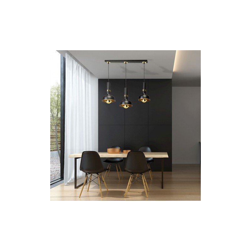 Lampa wisząca MARGO BLACK/GOLD 3xE27