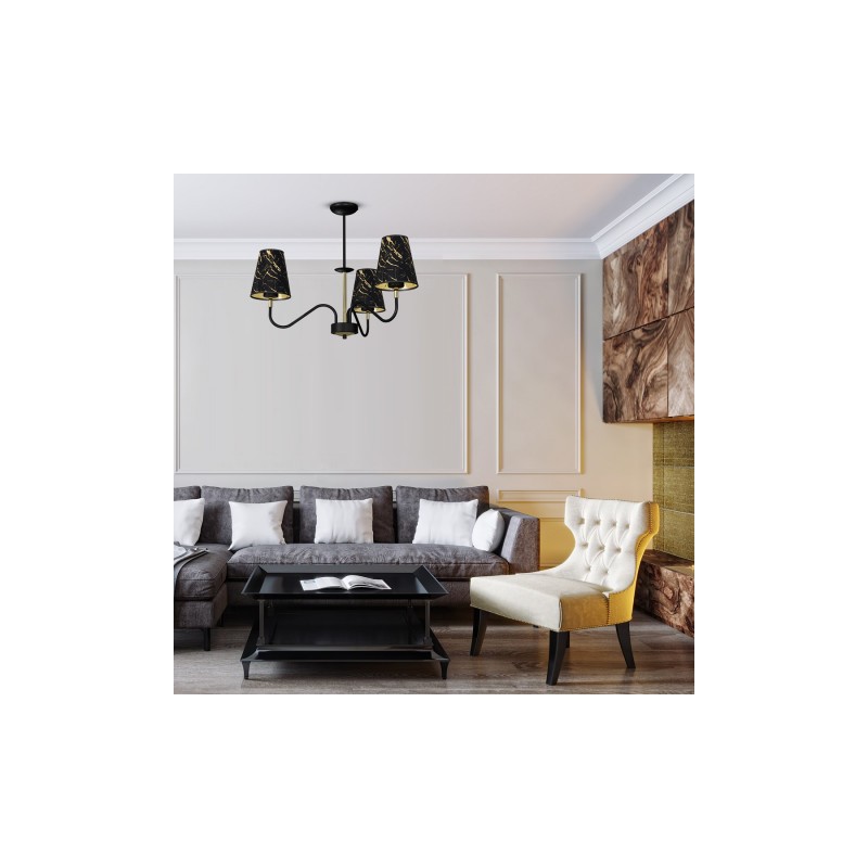 Lampa wisząca HERMES Black/Gold 3xE27