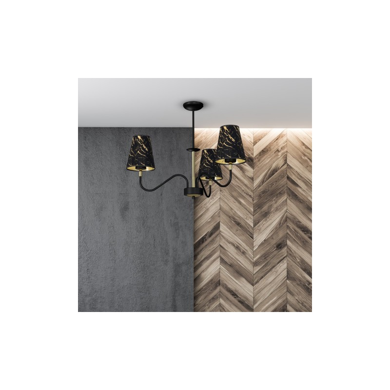 Lampa wisząca HERMES Black/Gold 3xE27