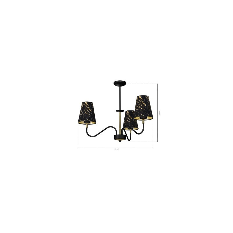 Lampa wisząca HERMES Black/Gold 3xE27