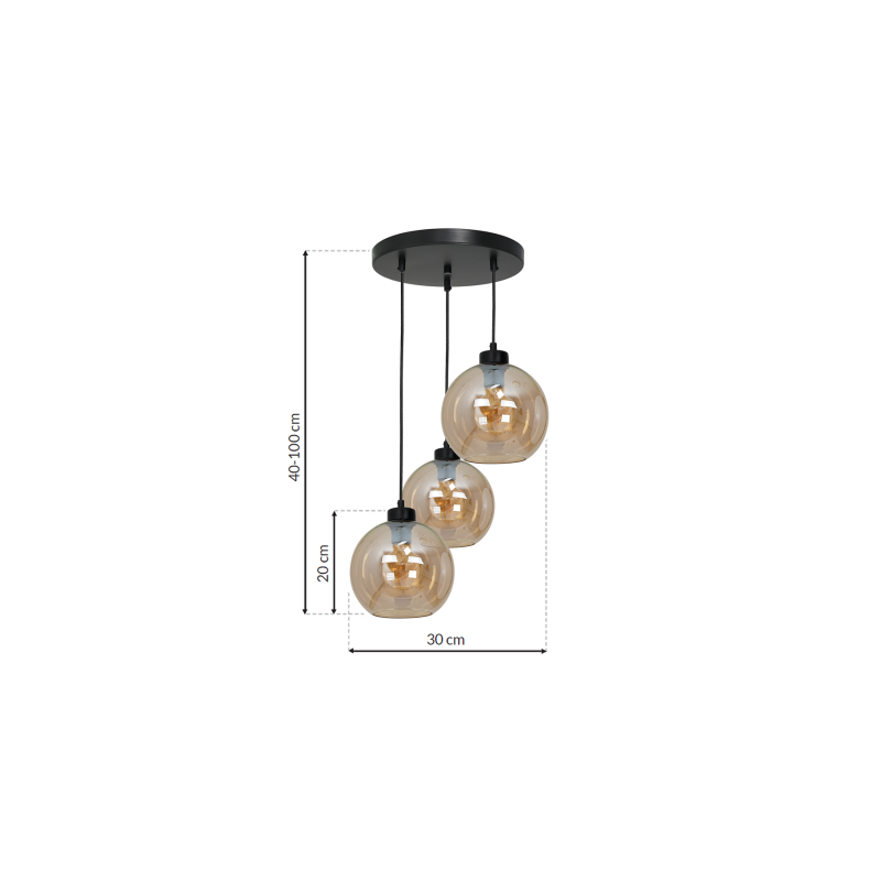 Lampa wisząca SOFIA AMBER 3xE27
