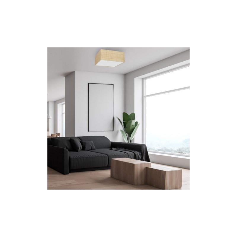 Lampa sufitowa MARSHALL WHITE / RATTAN 3xE27