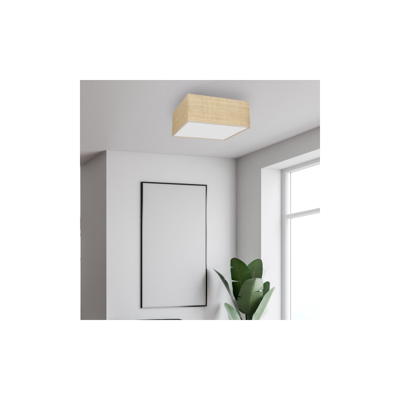 Lampa sufitowa MARSHALL WHITE / RATTAN 3xE27