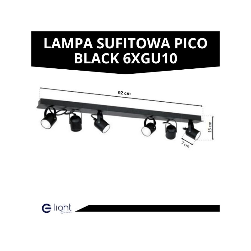 Lampa sufitowa PICO BLACK 6xGU10