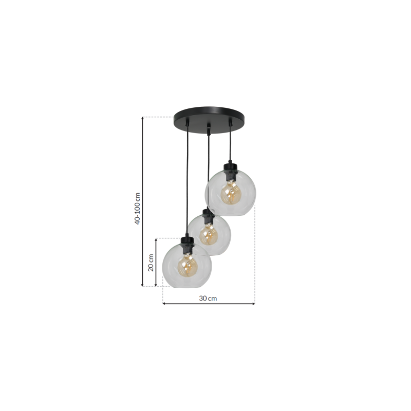 Lampa wisząca SOFIA CLEAR 3xE27