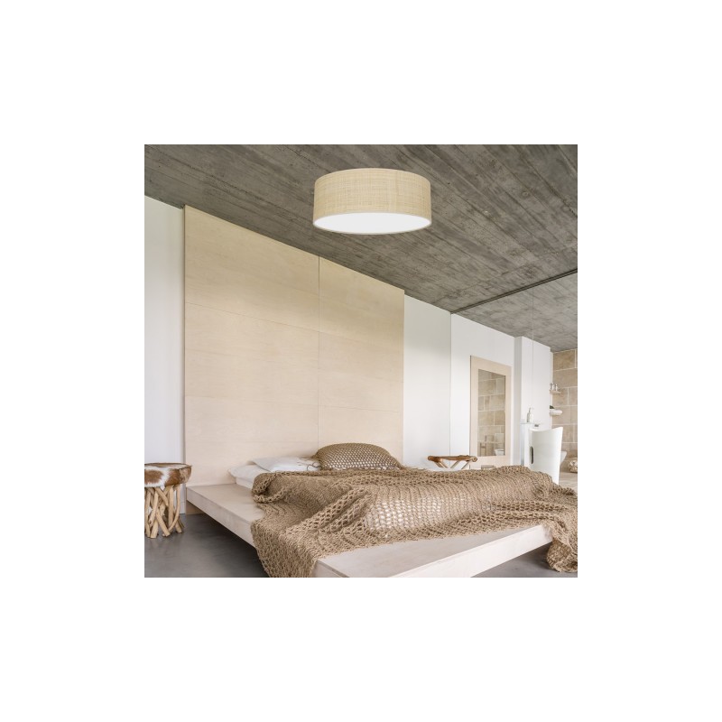 Lampa sufitowa MARSHALL WHITE / RATTAN 3xE27
