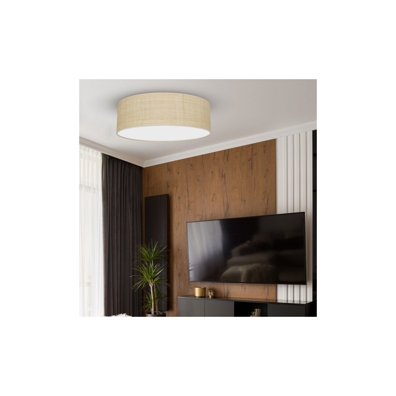 Lampa sufitowa MARSHALL WHITE / RATTAN 3xE27