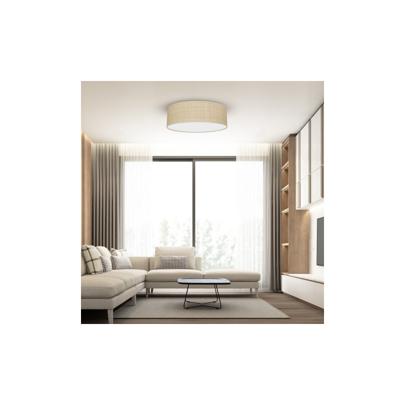 Lampa sufitowa MARSHALL WHITE / RATTAN 3xE27